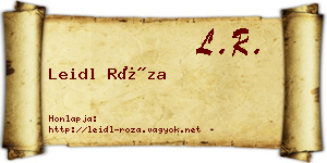 Leidl Róza névjegykártya